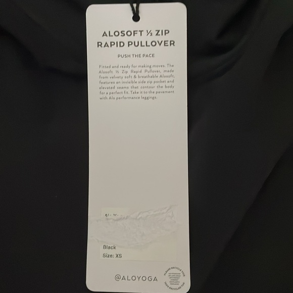 NWT Alo Yoga Alosoft 1/2 Zip Rapid Pullover Black Size XS - Picture 14 of 15